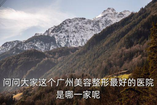 問問大家這個廣州美容整形最好的醫院是哪一家呢