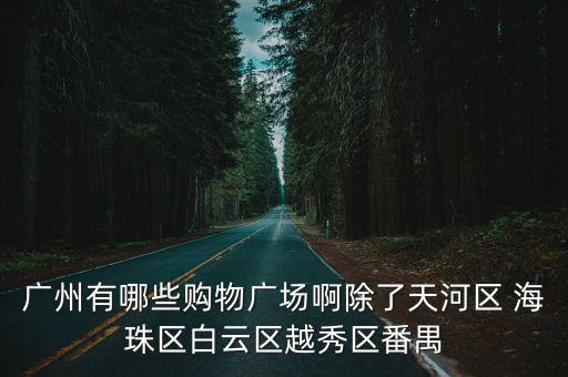 廣州有哪些購物廣場啊除了天河區 海珠區白云區越秀區番禺