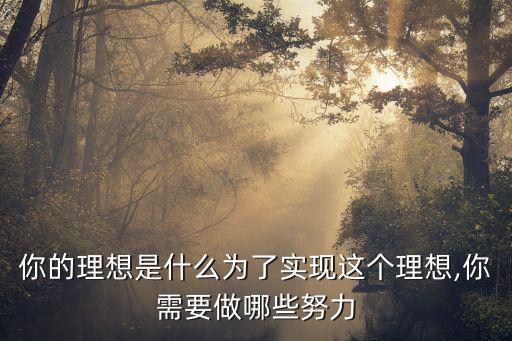 為了理想,過安定祥和的生活是我的理想