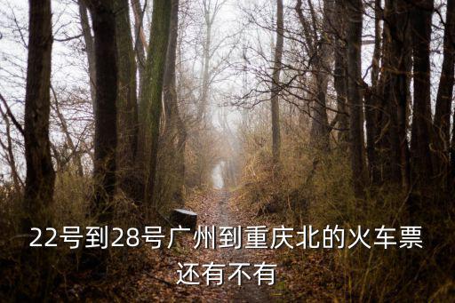 22號到28號廣州到重慶北的火車票還有不有
