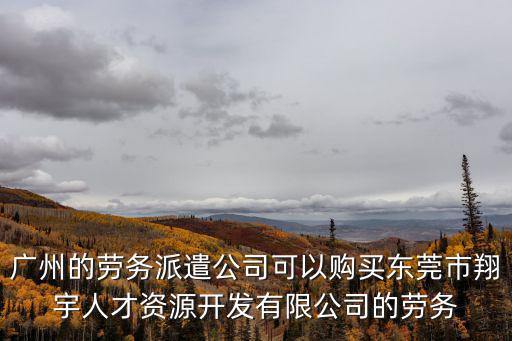 廣州的勞務派遣公司可以購買東莞市翔宇人才資源開發有限公司的勞務