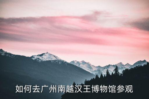 如何去廣州南越漢王博物館參觀