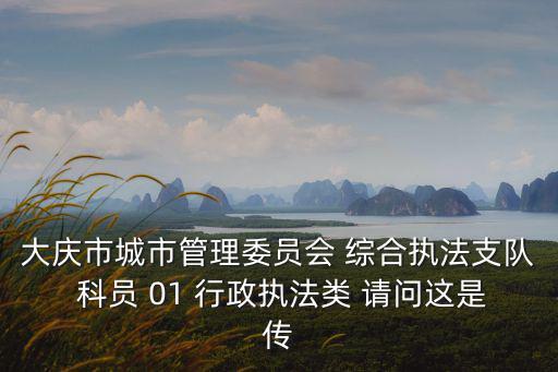 大慶市城市管理委員會 綜合執法支隊 科員 01 行政執法類 請問這是傳