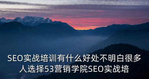 SEO實戰培訓有什么好處不明白很多人選擇53營銷學院SEO實戰培