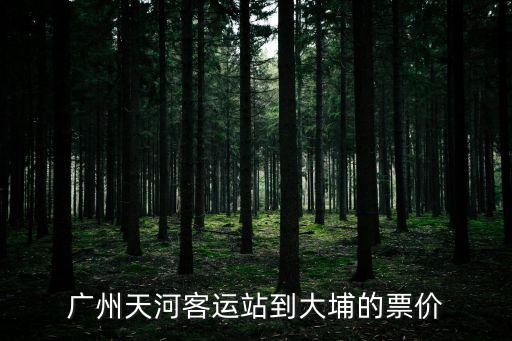 廣州天河客運站到大埔的票價