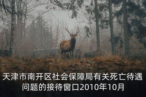 天津市南開區社會保障局有關死亡待遇問題的接待窗口2010年10月