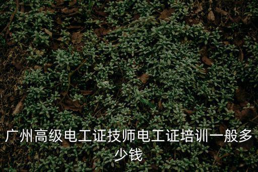 廣州高級電工證技師電工證培訓一般多少錢