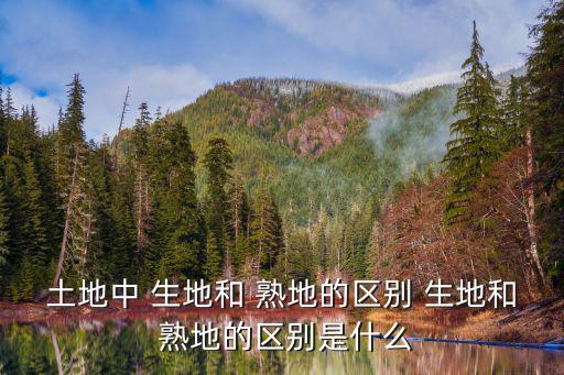 土地中 生地和 熟地的區(qū)別 生地和 熟地的區(qū)別是什么