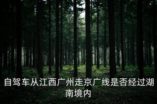 自駕車從江西廣州走京廣線是否經(jīng)過湖南境內(nèi)
