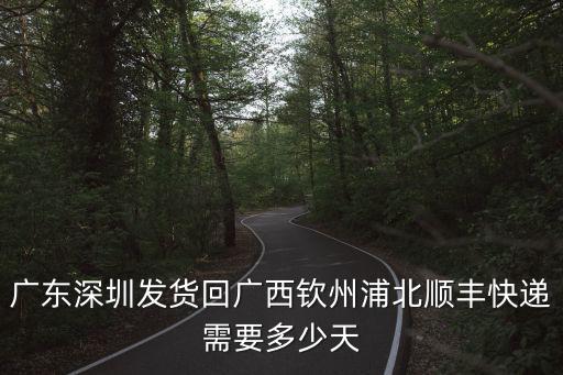 廣東深圳發貨回廣西欽州浦北順豐快遞需要多少天
