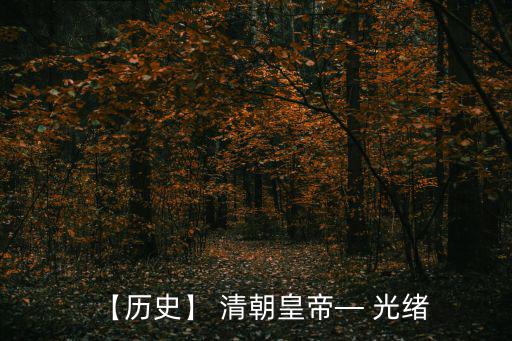 【歷史】 清朝皇帝— 光緒
