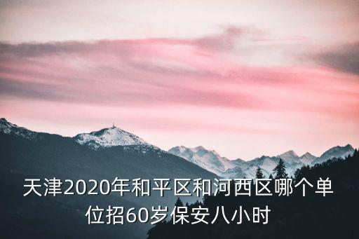 天津2020年和平區和河西區哪個單位招60歲保安八小時