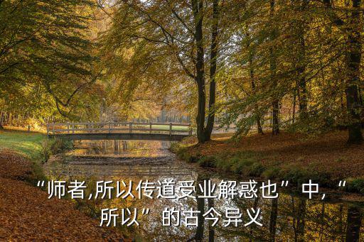 “師者,所以傳道受業解惑也”中,“所以”的古今異義