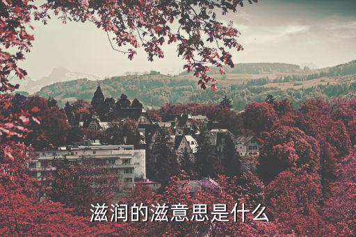 滋潤的滋意思是什么