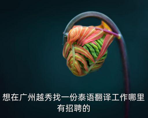 想在廣州越秀找一份泰語翻譯工作哪里有招聘的