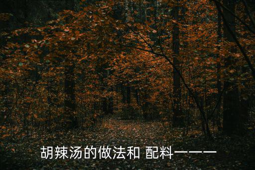 胡辣湯的做法和配料,怎么做胡辣湯才好吃?