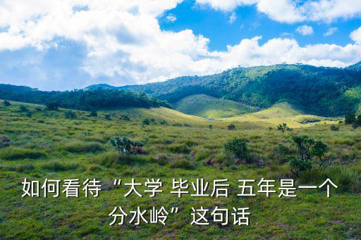 如何看待“大學 畢業后 五年是一個分水嶺”這句話