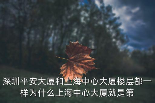 深圳平安大廈和上海中心大廈樓層都一樣為什么上海中心大廈就是第