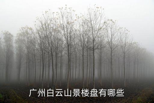 廣州白云山景樓盤有哪些