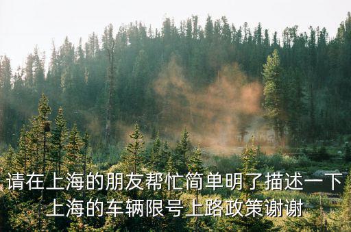 請在上海的朋友幫忙簡單明了描述一下上海的車輛限號上路政策謝謝