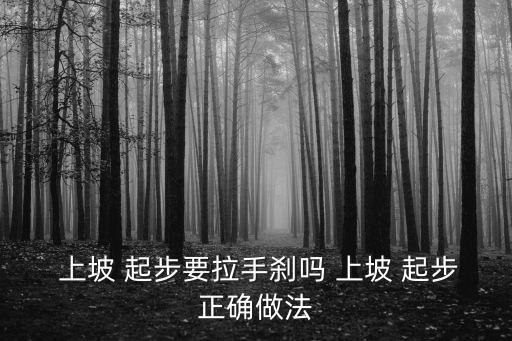  上坡 起步要拉手剎嗎 上坡 起步正確做法