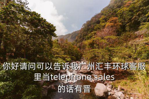 你好請問可以告訴我廣州匯豐環球客服里當telephone sales的話有晉