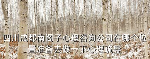 四川成都南閣子心理咨詢公司在哪個位置準備去做一下心理疏導