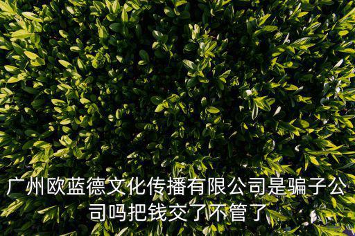 廣州歐藍德文化傳播有限公司是騙子公司嗎把錢交了不管了