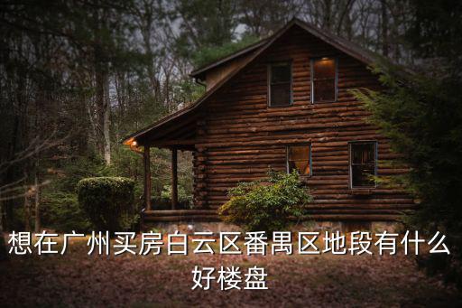 想在廣州買房白云區番禺區地段有什么好樓盤