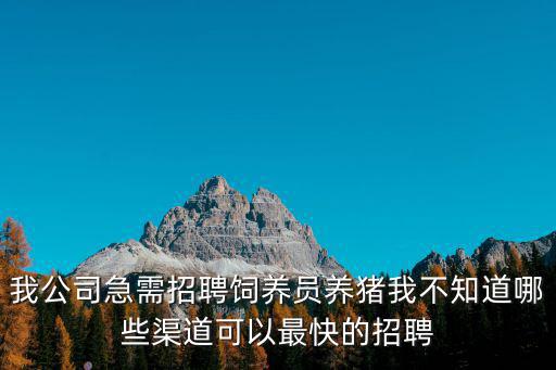 我公司急需招聘飼養員養豬我不知道哪些渠道可以最快的招聘