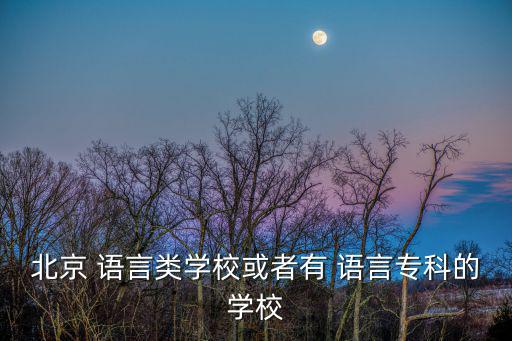 北京 語言類學校或者有 語言專科的學校
