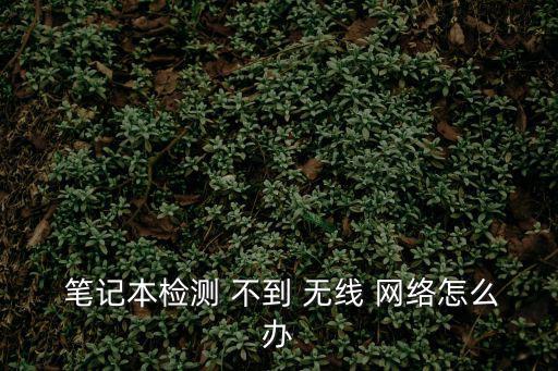  筆記本檢測 不到 無線 網(wǎng)絡(luò)怎么辦