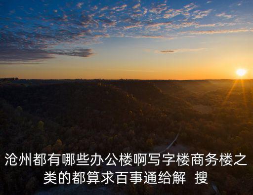 滄州都有哪些辦公樓啊寫字樓商務樓之類的都算求百事通給解  搜