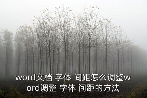 word文檔 字體 間距怎么調整word調整 字體 間距的方法