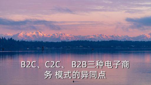 B2C、C2C、 B2B三種電子商務(wù) 模式的異同點(diǎn)