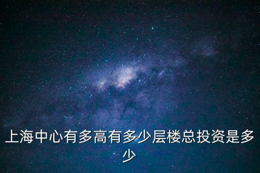上海中心大廈總造價是多少錢，上海中心大樓
