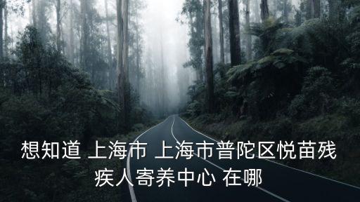 想知道 上海市 上海市普陀區悅苗殘疾人寄養中心 在哪