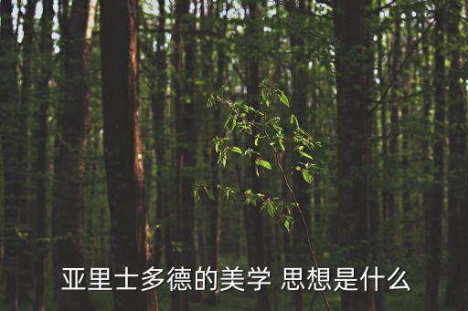 亞里士多德的思想主張,亞里士多德首個以獨立體系闡述美學概念
