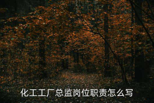 化工工廠總監(jiān)崗位職責怎么寫