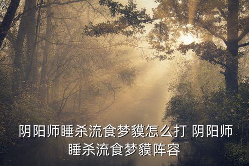  陰陽師睡殺流食夢貘怎么打 陰陽師睡殺流食夢貘陣容