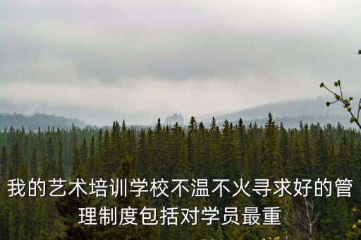 我的藝術培訓學校不溫不火尋求好的管理制度包括對學員最重