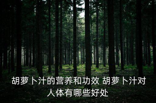  胡蘿卜汁的營養和功效 胡蘿卜汁對人體有哪些好處