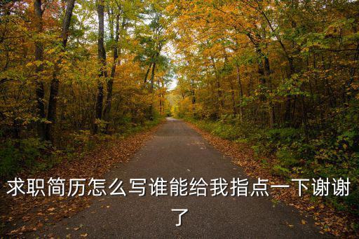 求職簡歷怎么寫誰能給我指點一下謝謝了