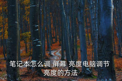 筆記本怎么調 屏幕 亮度電腦調節 亮度的方法