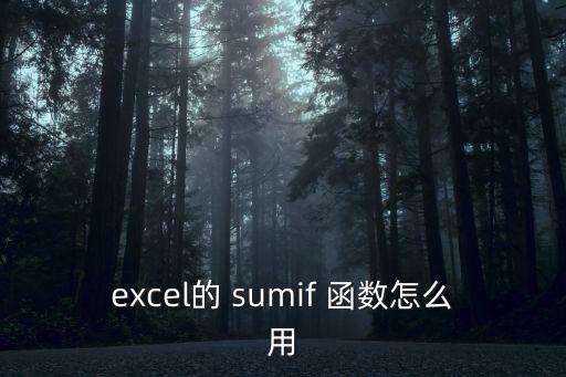 excel的 sumif 函數怎么用