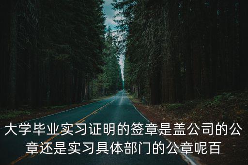 大學畢業實習證明的簽章是蓋公司的公章還是實習具體部門的公章呢百