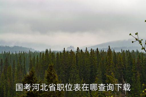 國考河北省職位表在哪查詢下載