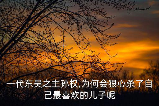 一代東吳之主孫權(quán),為何會狠心殺了自己最喜歡的兒子呢
