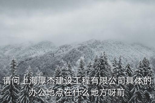 請問上海厚杰建設工程有限公司具體的辦公地點在什么地方呀前