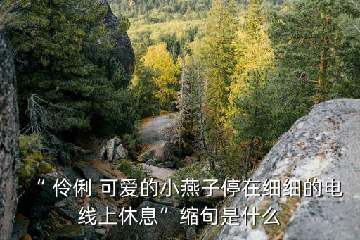 “ 伶俐 可愛(ài)的小燕子停在細(xì)細(xì)的電線(xiàn)上休息”縮句是什么